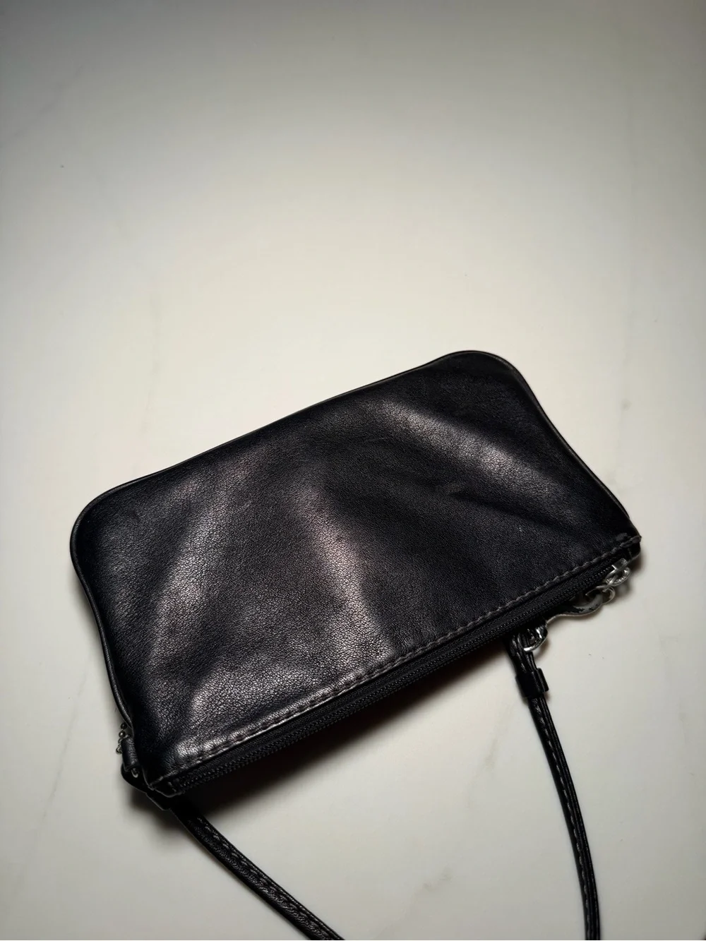 Vintage Coach Soho Black Leather Wristlet